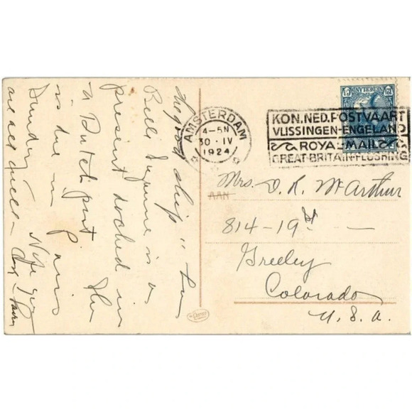 Amsterdam Groenburgwal met Zuiderkerktoren Postcard - Picture 2 of 2